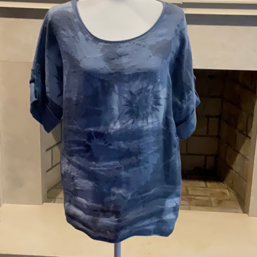 Kaktus Oversized Top-Sz L; Linen & Cotton. Made in Italy. Like New!